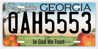 GA license plate QAH5553
