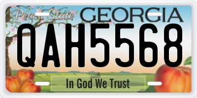 GA license plate QAH5568