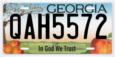 GA license plate QAH5572
