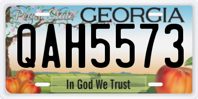 GA license plate QAH5573