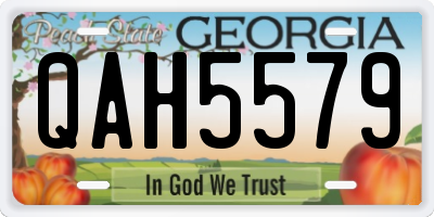 GA license plate QAH5579