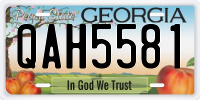GA license plate QAH5581