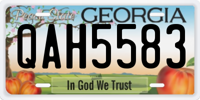 GA license plate QAH5583