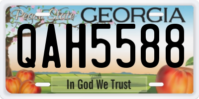 GA license plate QAH5588