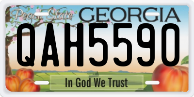 GA license plate QAH5590