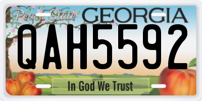 GA license plate QAH5592
