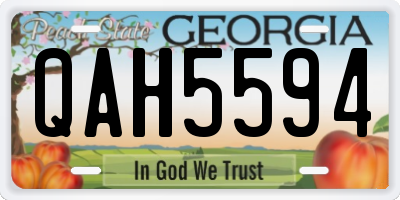 GA license plate QAH5594