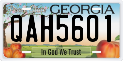 GA license plate QAH5601