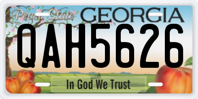 GA license plate QAH5626