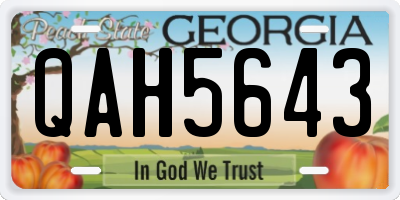 GA license plate QAH5643