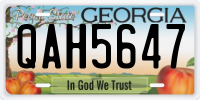 GA license plate QAH5647