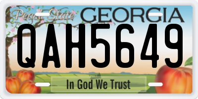GA license plate QAH5649