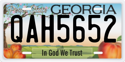 GA license plate QAH5652