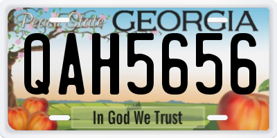 GA license plate QAH5656