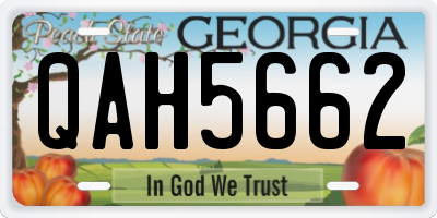 GA license plate QAH5662