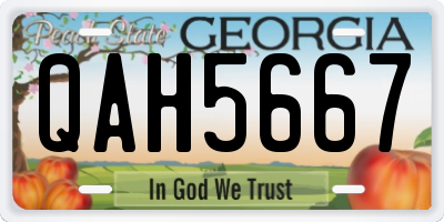 GA license plate QAH5667