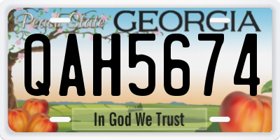 GA license plate QAH5674