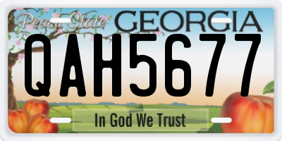 GA license plate QAH5677