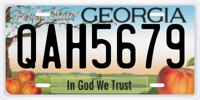 GA license plate QAH5679