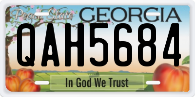 GA license plate QAH5684