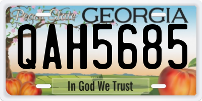 GA license plate QAH5685