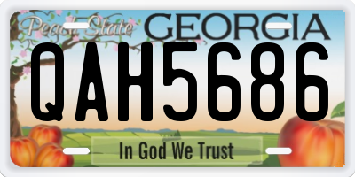 GA license plate QAH5686