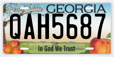 GA license plate QAH5687