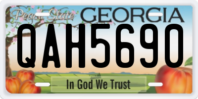 GA license plate QAH5690