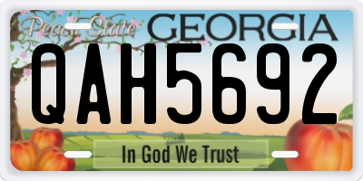 GA license plate QAH5692