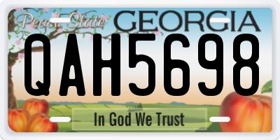 GA license plate QAH5698