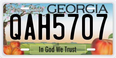 GA license plate QAH5707