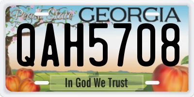 GA license plate QAH5708