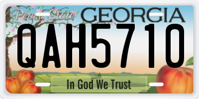 GA license plate QAH5710