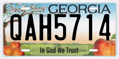 GA license plate QAH5714