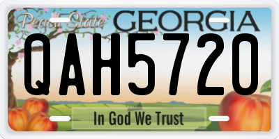 GA license plate QAH5720