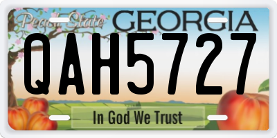 GA license plate QAH5727