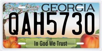GA license plate QAH5730