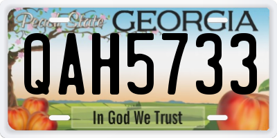 GA license plate QAH5733