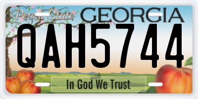 GA license plate QAH5744