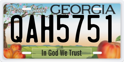 GA license plate QAH5751