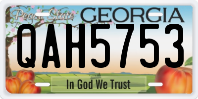 GA license plate QAH5753