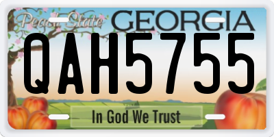 GA license plate QAH5755