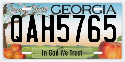 GA license plate QAH5765
