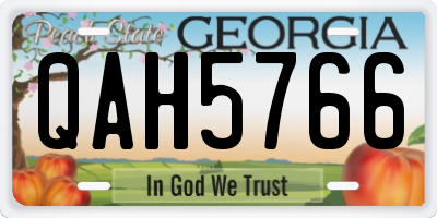 GA license plate QAH5766