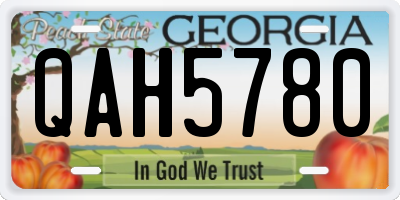 GA license plate QAH5780
