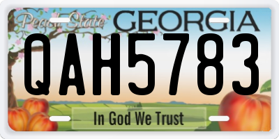 GA license plate QAH5783
