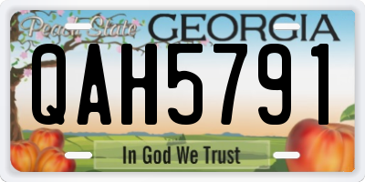 GA license plate QAH5791