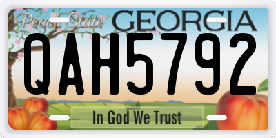 GA license plate QAH5792