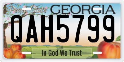 GA license plate QAH5799