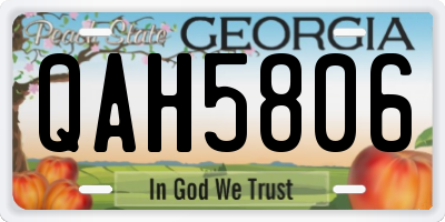 GA license plate QAH5806